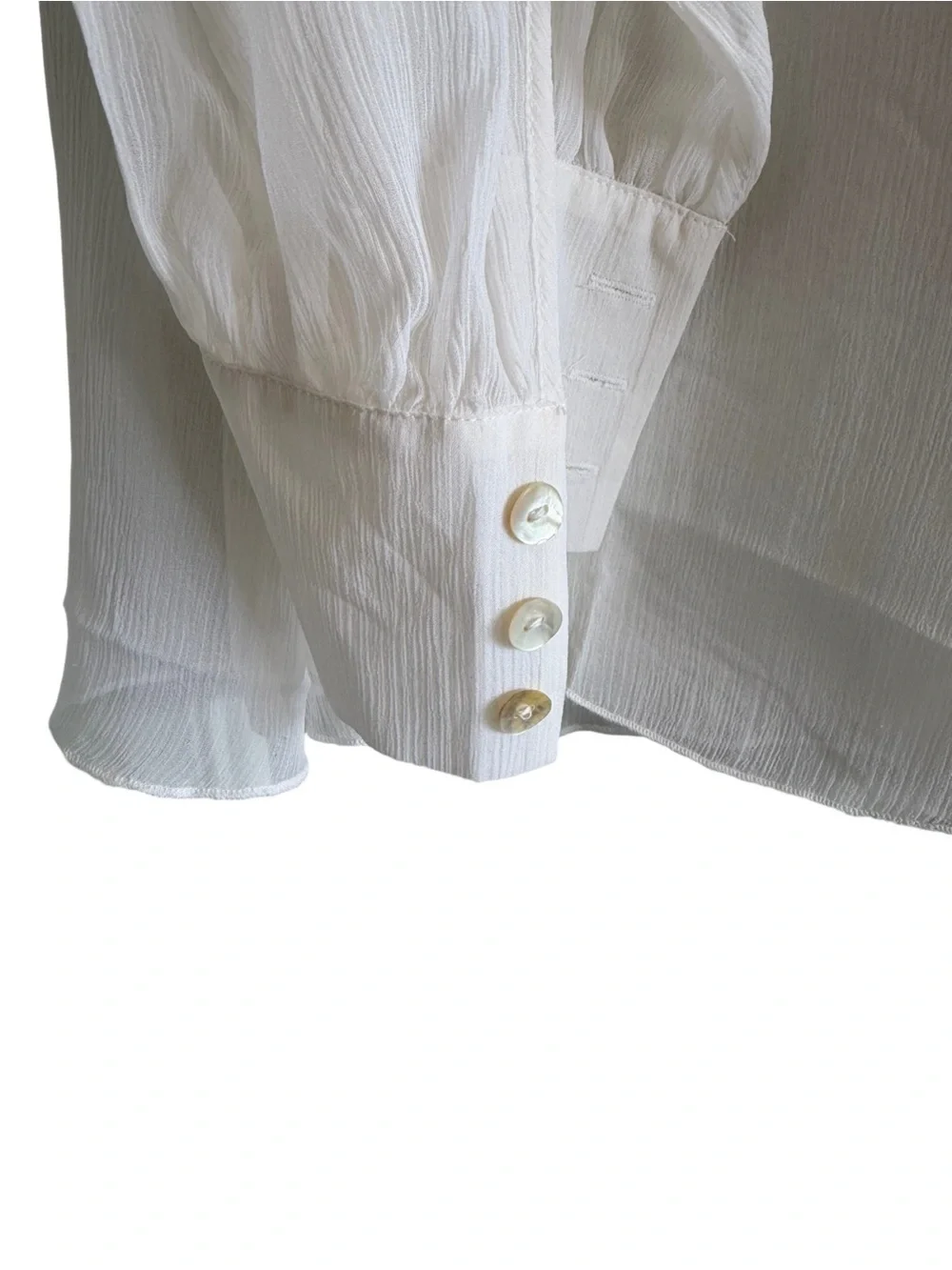 CAMI Sheer Silk Button Up Tuxedo Shirt White Size 8 Style 63783 NWT